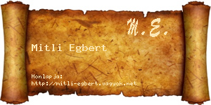 Mitli Egbert névjegykártya